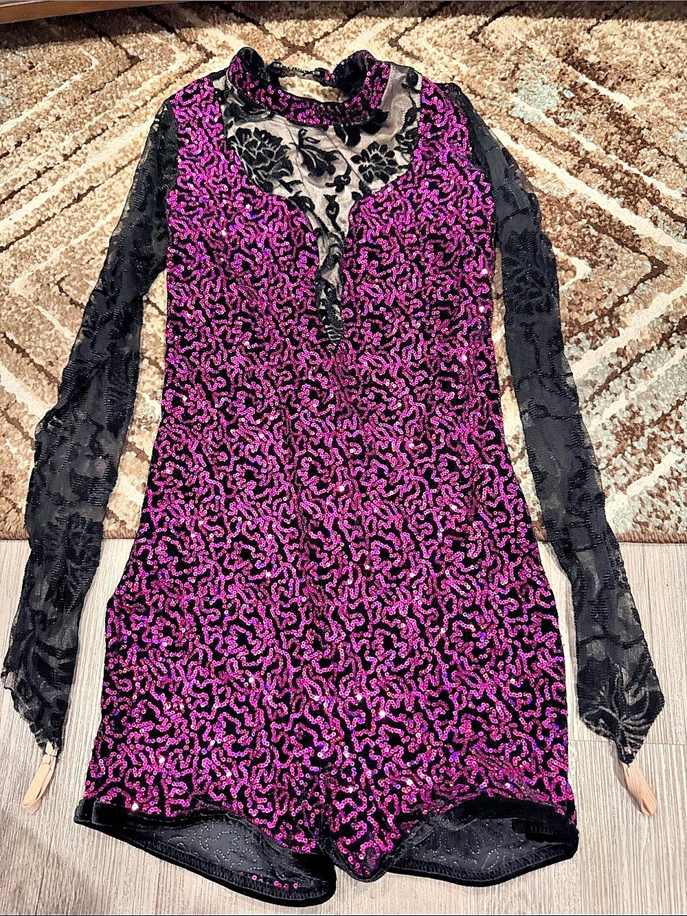 Pink Sequin Mini Dress